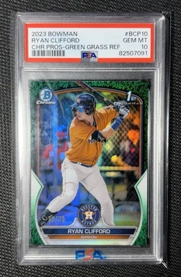 2023 Bowman Ryan Clifford 1st Green Grass Refractor /99 #BCP-10 Psa 10 - Image 1 of 2
