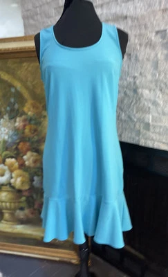 Vestido recto de tenis Boston Proper Strechy azul verdoso nailon y spandex talla mediana Foto 1 de 4