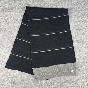 ORIGINAL PENGUIN   Striped Knitted Winter Scarf  Black  - Picture 1 of 4
