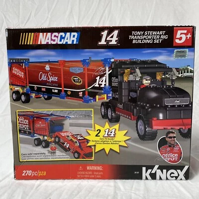 K'NEX NASCAR #14 carro Tony Stewart equipamento transportador conjunto de construção 217 peças. ~ NOVO~ - Imagem 1 de 4