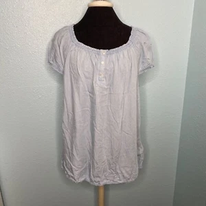 Liz Claiborne Women Size XL Lightweight Denim Light Blue Short sleeve Blouse - Picture 1 of 10