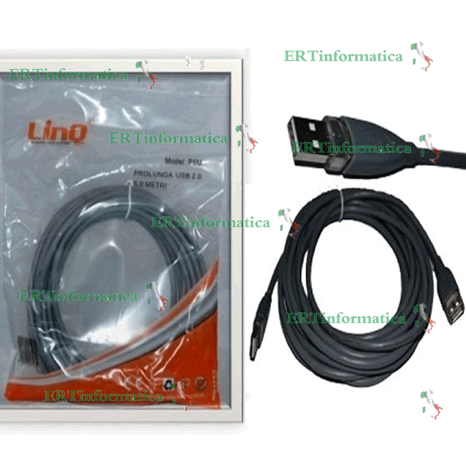 CAVO USB PROLUNGA TIPO A/A 5 m USB 2.0 5 Mt metri - Immagine 1 di 1