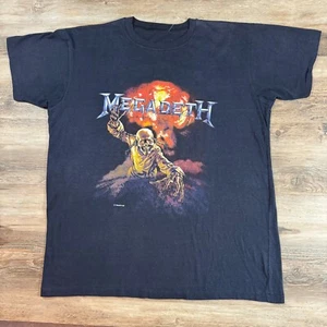 Vintage 1987 Megadeth Definition Concert T Shirt XL Vic Rattlehead Heavy Metal - Picture 1 of 7