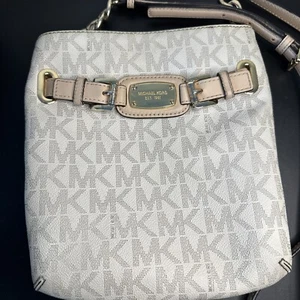 Michael Kors Shoulder Bag Crossbody Logo All Pattern White Beige Ladies - Picture 1 of 16