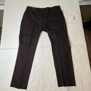 Calvin Klein Men's 34x32 Slim-Fit Stretch Dress Pants Wine/Black Houndstooth NWT - Picture 1 of 8