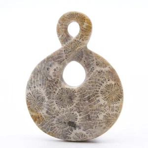 38mm Pendant Necklace Fossilised Coral Natural Handmade Healing Reiki - Picture 1 of 2