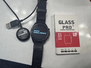 Used Samsung Galaxy Watch3 SM-R845u 45mm Black Stainless Steel Case and band - Photo 1 sur 8