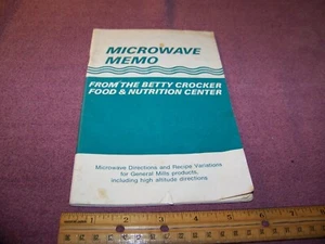 "Libro de cocina vintage 1981 ""Microondas memo"" centro de comida y nutrición Betty Crocker - Imagen 1 de 7