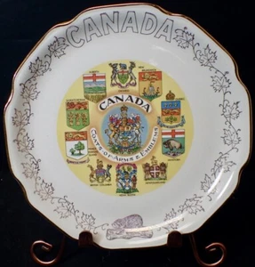 stemmi ed emblemi vintage viaggio internazionale CANADA piatto ricordo 9" - Foto 1 di 11