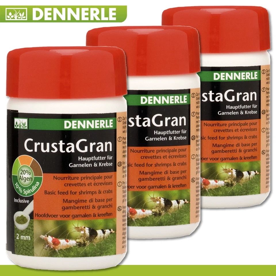 Dennerle 3 x 100 ML Crustagran Nourriture Complète Crevettes Aquarium Élevage - Photo 1/1