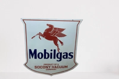 MobilGas Socony Porcelain Enamel Heavy Metal Sign 24 x 24  Inches Double Side - Image 1 of 2