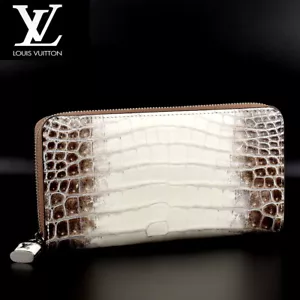 Louis Vuitton Crocodile Leather Zippy Wallet Loud Zipper Long White Brown - Picture 1 of 10