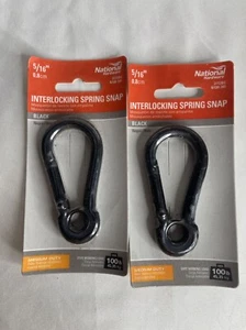 2x National Hardware N100-341- 5/16-in Interlocking Spring Snaps in Zinc Plated - Picture 1 of 2