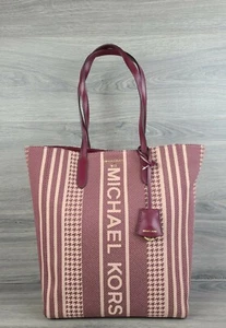Michael Kors Tote Sinclair Large North South Shopper Handbag (Dark Berry Red) - Picture 1 of 9