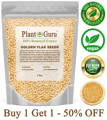 Semillas de lino dorado enteras 2 libras. Omega-3 NO TRANSGÉNICO 100 % linaza pura linaza a granel Foto 1 de 4