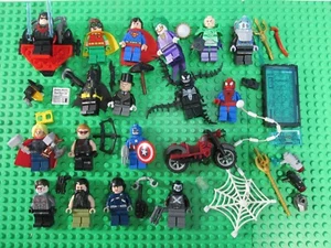 17 genuine LEGO marvel dc SUPER HEROES minifigure LOT BATMAN SPIDERMAN JOKER - Picture 1 of 12