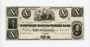 1848 $10 The Hampshire Manufacturers Bank - Ware, MASSACHUSETTS (Spurious) Note - Picture 1 of 3