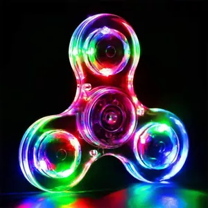 Rainbow Fidget Spinner Luminous Glows in Dark Kids Stress Relief Fun Toy LED - Picture 1 of 8