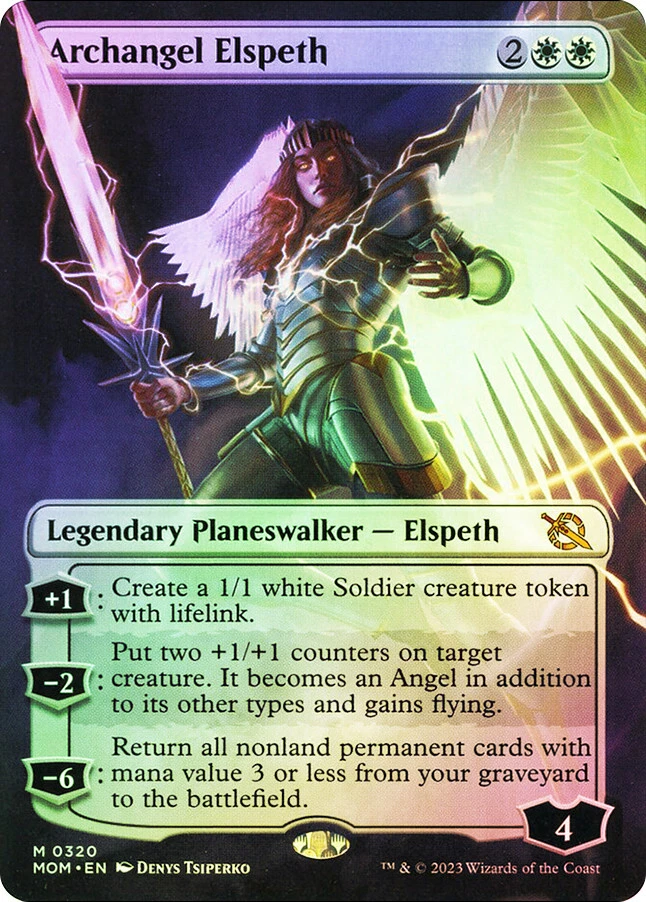 MTG FOIL Archangel Elspeth Borderless  - March of the Machine #320 - Image 1 of 1