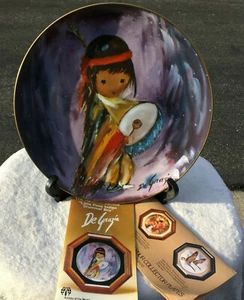 Placa de coleccionista De Grazia "Pima Indian Drummer Boy" edición limitada 1980 # 5982 - Imagen 1 de 12