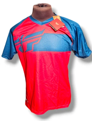 Fly Mens Jersey Size LARGE Action Elite Red Blue Downhill ATV Bike Moto Off Raod - Image 1 of 4