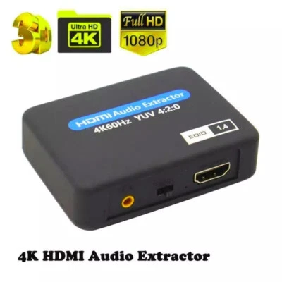 4K HDMI Audio Extractor Optisch SPDIF Stereo Konverter Splitter - Bild 1 von 4