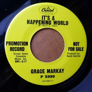 GRACE MARKAY soul 45 IT'S A HAPPENING WORLD on MINT Minus Capitol PROMO CT 9972 - Picture 1 of 2