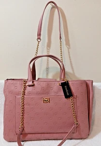 NWT JENNA TOTE BLUSH COLOR -DOUBLE HANDLE -LARGE BEBE MSRP:129.00 - Picture 1 of 5