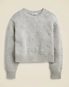 Crewcuts by J.Crew Kids’ Cropped Bobble Sweater - Gray - NWT Size M (8-9) - Picture 1 of 8