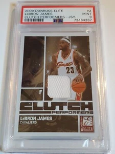 2009 Donruss Elite Lebron James #PATCH /199 Game Jersey - PSA 9 (POP 2) - Picture 1 of 4