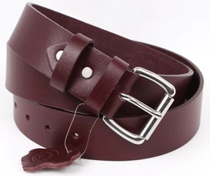 Men's Leather Belt Genuine FULL GRAIN BUFFALO Jeans 1.50" width Handmade Amish - Picture 1 of 40