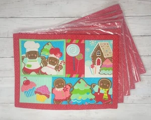 St. Nicholas Square~Gingerbread Cookie & Cupcakes Patchwork Placemats -Set Of 6 - Picture 1 of 3