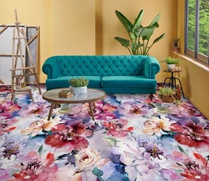 3D Watercolor Flower 34RAIN61 Floor WallPaper Murals Wall Print Decal AJ Honey - Picture 1 of 6