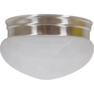 HD Supply 9 in. 2-Light White Alabaster Glass Flush Mount Ceiling Light (111292) - Picture 1 of 19