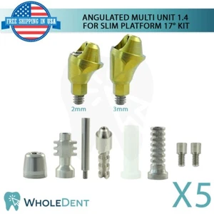 5x Angulated Multi Unit 17° 1.4mm Slim Abutment Attachment Kit Int Hex 2.0mm - Picture 1 of 9