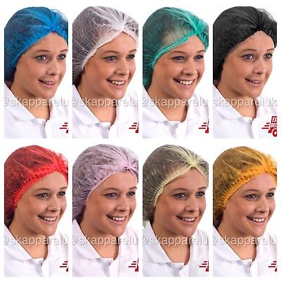 Disposable Mob Caps Hair Nets Catering Food Spray Tanning Fake Tan Salon Black • 34.99£