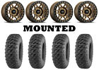 Kit 4 Quadboss Qbt446 Tires 28X10-15 On Method 405 Beadlock Bronze Wheels Pol