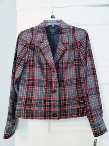Pendleton Virgin Wool Plaid Lightweight Blazer Jacket Size 4 NWT - Picture 1 of 11