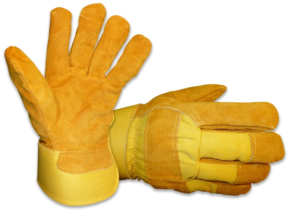 GUANTES DE INVIERNO DE CUERO FORRADOS DE VELLÓN AISLADOS DE TRABAJO PESADO B&G para hombres Talla Grande L Foto 1 de 3