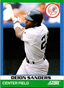 1991 Score 100 Rising Stars Deion Sanders New York Yankees #6