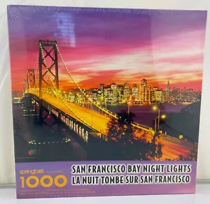 Springbok Jigsaw Puzzle 1000pcs 24"X 30" San Francisco Bay Night Lights. - Picture 1 of 4
