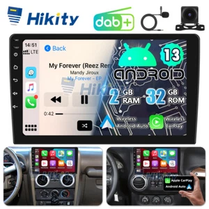Radio Android 10" DAB+ 2+32G CarPlay per Jeep Wrangler JK 2007-2018 GPS WIFI RDS - Foto 1 di 18