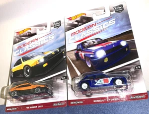 HOT WHEELS 2017 MODERN CLASSICS '85 HONDA CR-X & RENAULT 5 TURBO 2 CAR SET RARE! - Picture 1 of 4