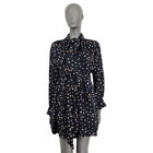 65638 Auth Isabel Marant Midnight Blue Silk Dotted Belted Long Sleeve Dress 1 S