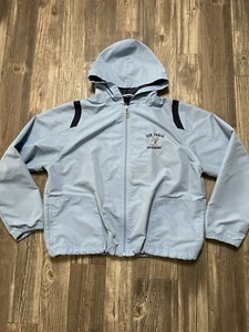 Vantage Air Force Academy Jacket Adult Light Blue Hooded Pockets Mesh Lining - Picture 1 of 13