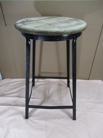 Vintage Industrial Metal Steel Stool with Wood Seat Chair Mid Century Modern 22" Cover