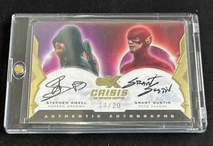 2022 czX Crisis on Infinite Earths Stephen Amell Grant Gustin Dual Auto Gold /20 - Picture 1 of 2