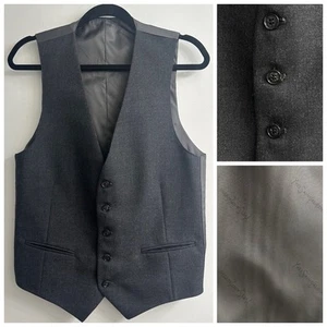 VTG YVES SAINT LAURENT YSL Men's Small Wool Gray Vest Waistcoat Old Money - Picture 1 of 9