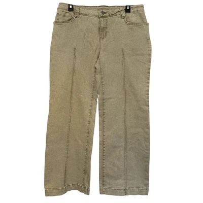 Мягкие окружения женщин размер средний миниатюрный PM бежевый широкие ноги укороченный джинсовые брюки - Изображение 1 из 4