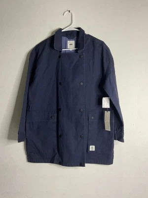 Vans Off The Wall Hombre Abrigo Azul Doble Pecho Chaqueta Militar Talla S Foto 1 de 4